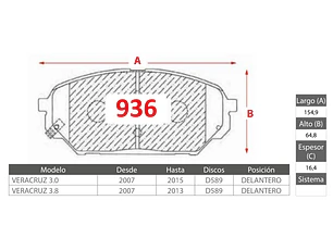 Pastillas de Freno Hyundai Veracruz Delantera