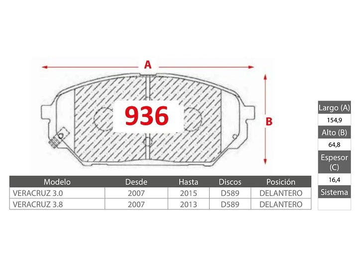 Pastillas de Freno Hyundai Veracruz Delantera Cerámica 2