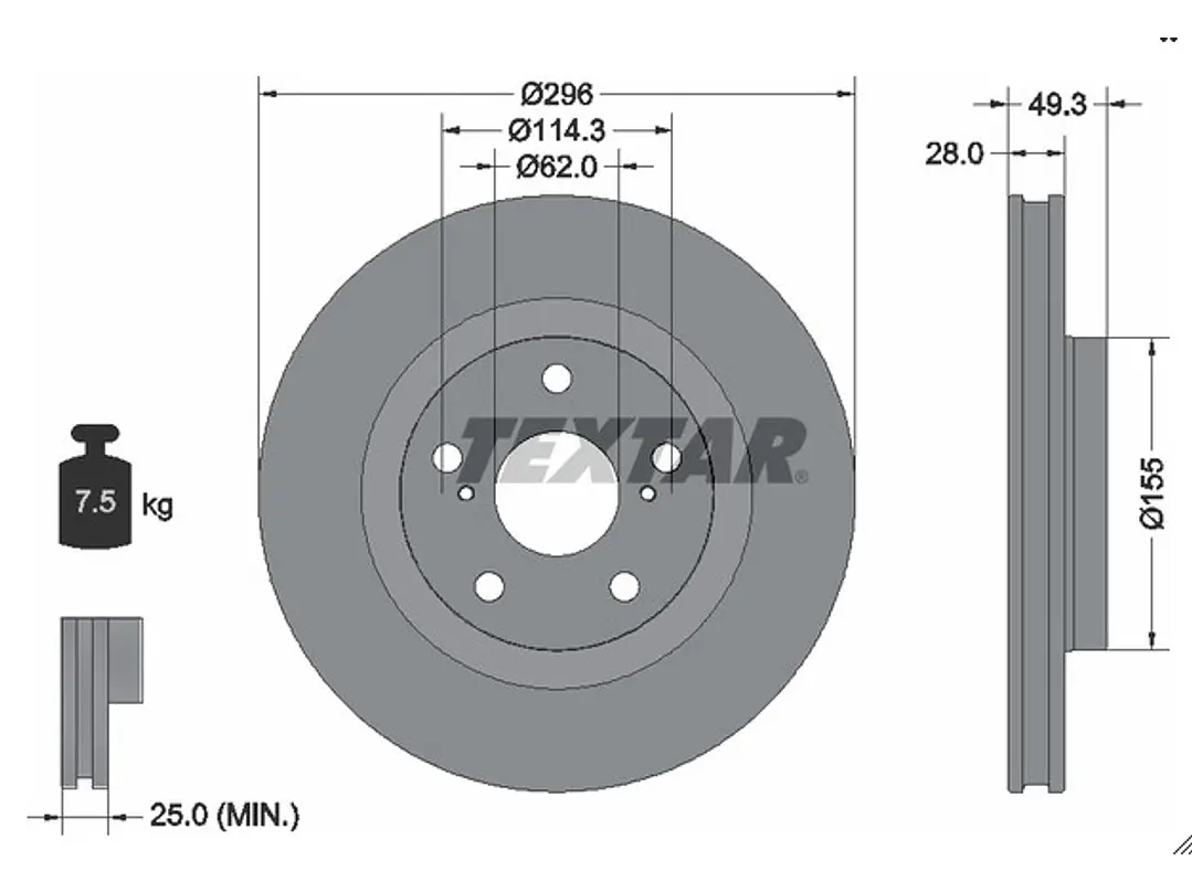 Disco Freno Toyota Rav 4 2.0 2013-2018  GTX Delantero 2