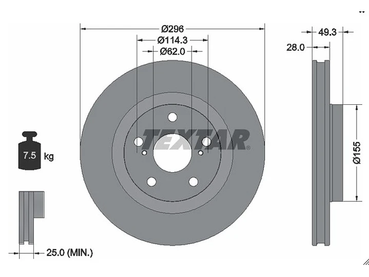 Disco Freno Toyota Rav 4 2.0 2013-2018  GTX Delantero 2