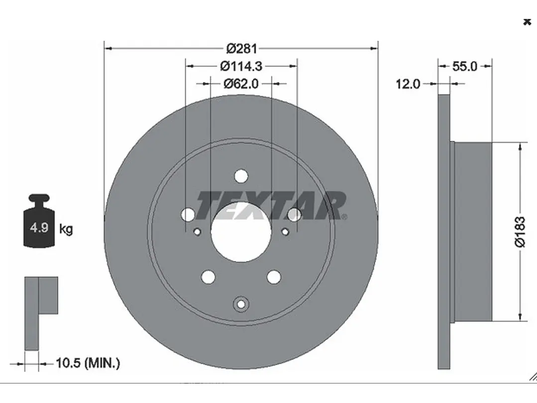 Disco Freno Toyota Rav 4 2.0 2006-2018  GTX Trasero 2