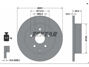 Disco Freno Toyota Rav 4 2.0 2006-2018  GTX Trasero