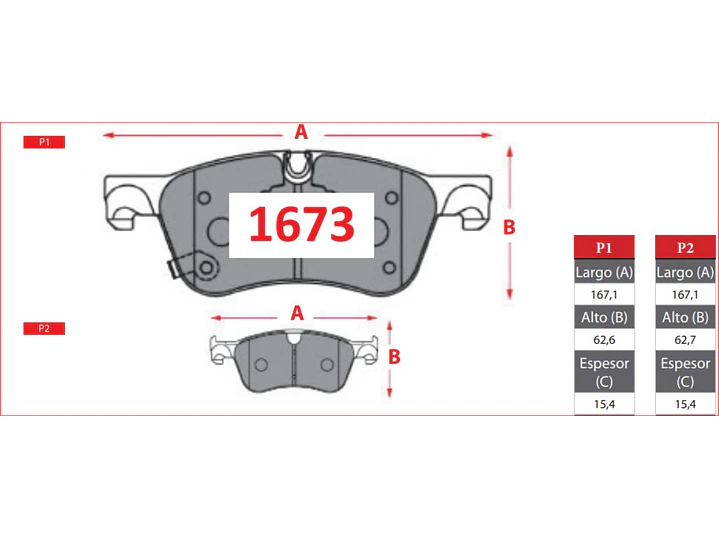 Pastillas de Freno Mitsubishi New Outlander IV 2.5 2022 en adelante Delanteras 2