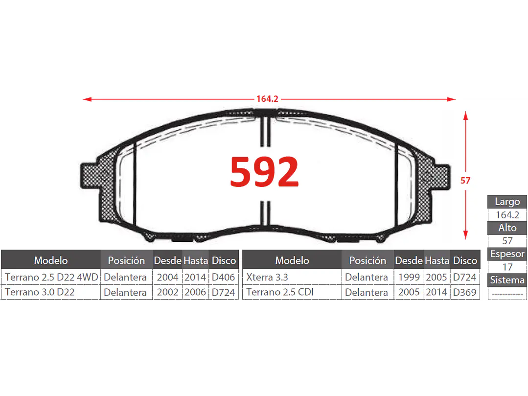 Pastillas de Freno DFM Oting 2.4 2010-2014 Delanteras 2