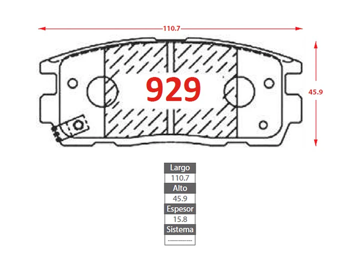 Pastillas de Freno Suzuki Grand Nomade XL-7 3.6 2007-2009 Traseras 2