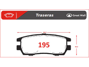 Pastillas de Freno Chevrolet Trooper 3.2 2000-2003 Traseras