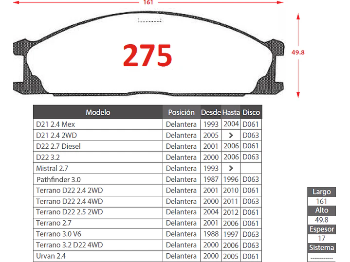 Pastillas de Freno DFM Rich Td 2.5 2009-2014 Delanteras 2