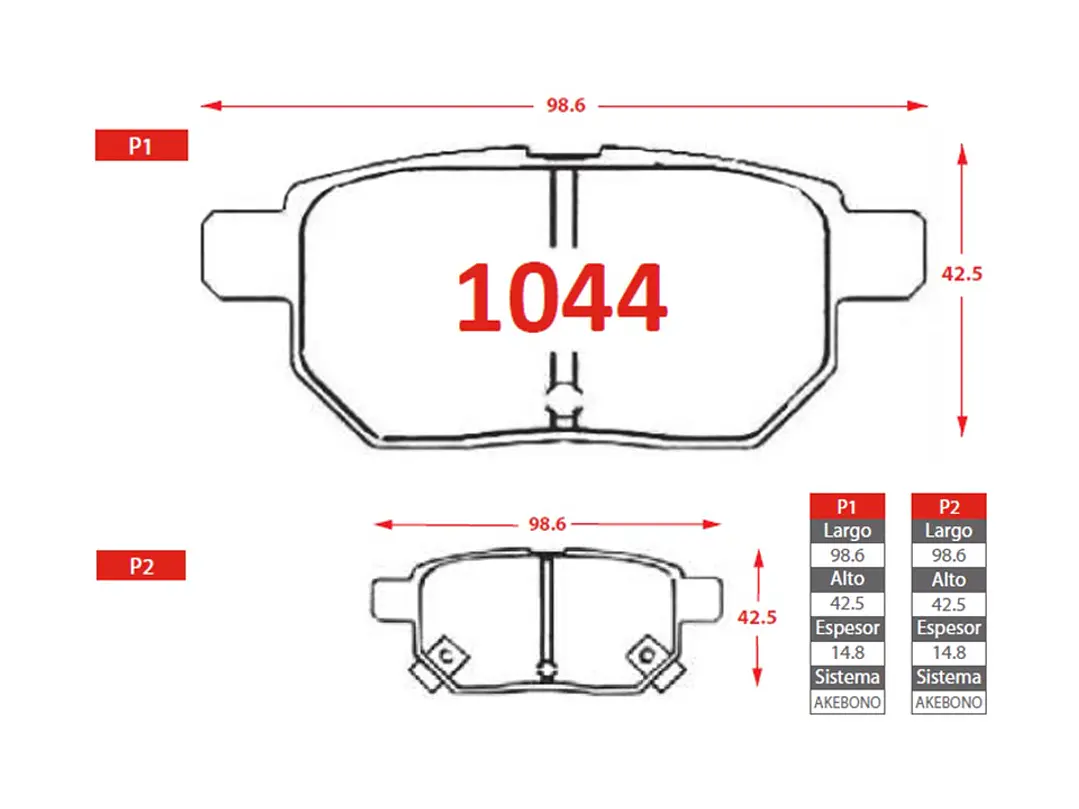 Pastillas de Freno JAC JS3 1.6 2021-2024 Traseras 2