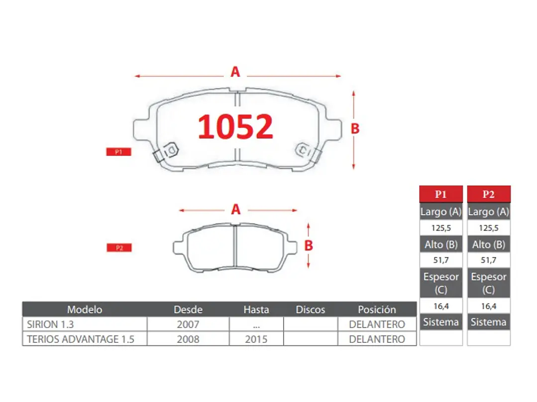 Pastillas de Freno Suzuki Swift 1.2 2016-2023 Delanteras GTX Gold 2