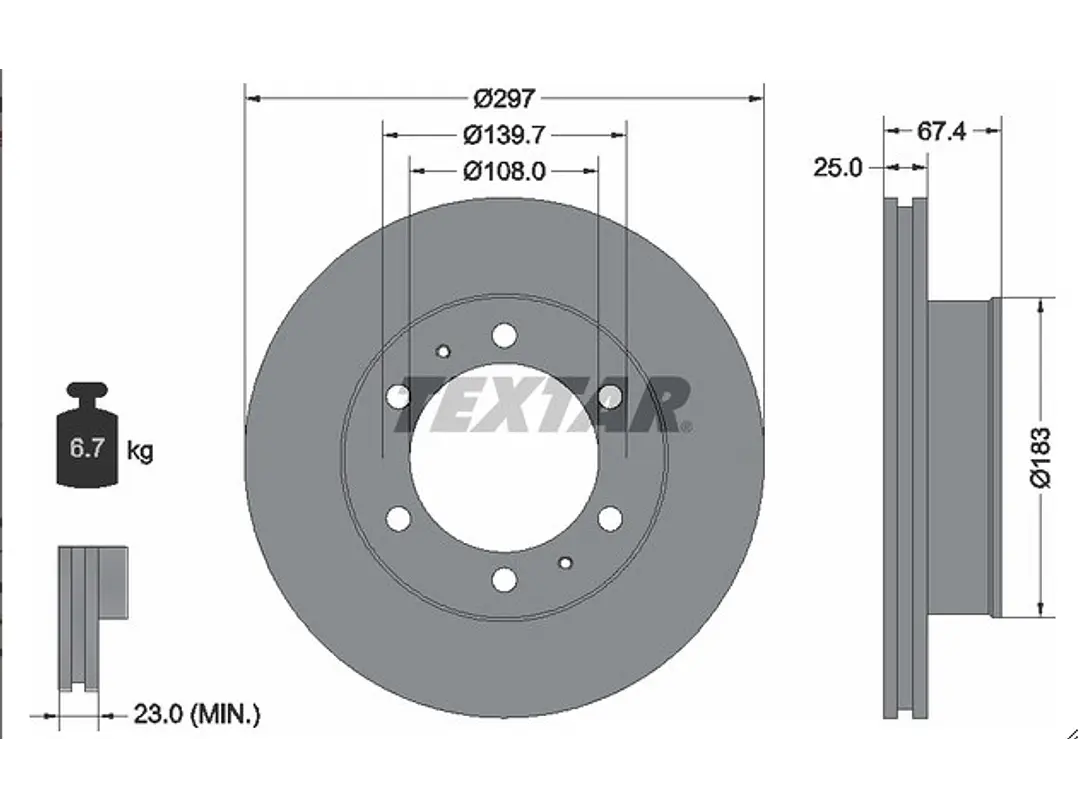 Disco de Freno Toyota Hulix Td 4WD 2.5 2010-2016 GTX Delantero 2