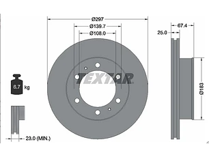 Disco de Freno Toyota Hulix Td 4WD 2.5 2010-2016 GTX Delantero