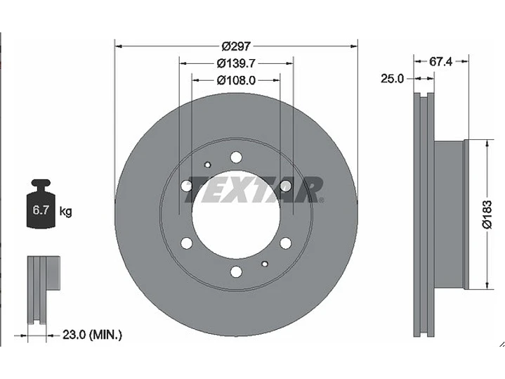 Disco de Freno Toyota Hulix Td 4WD 2.5 2010-2016 GTX Delantero 2