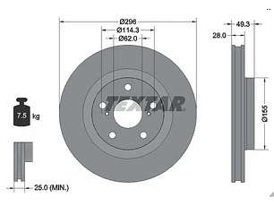Disco de Freno Toyota Zelas 2.5 2011-2013 GTX Delantero
