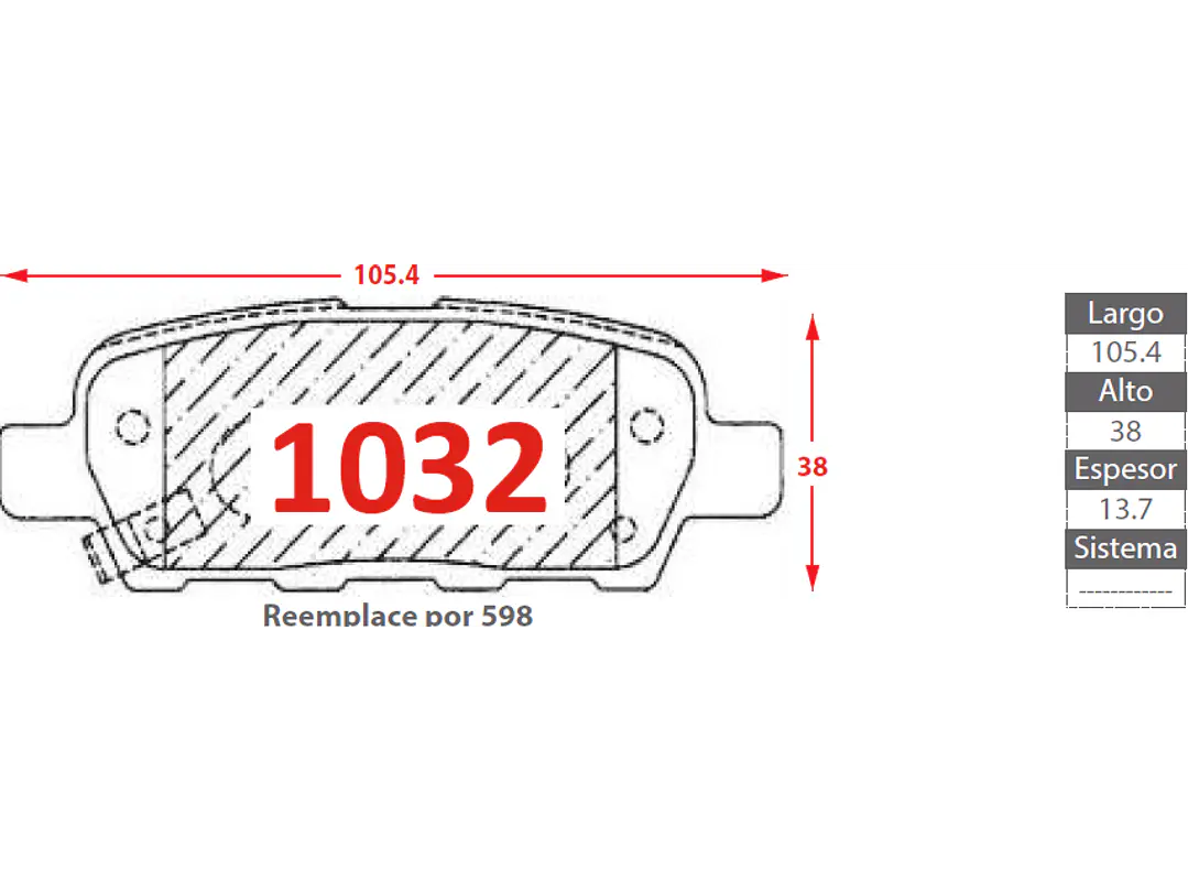 Pastillas de Freno Renault Koleos 2.5 2008-2016 Traseras 2