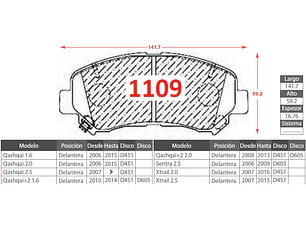 Pastillas de Freno Suzuki Kizashi 2.4 2010-2016 Delanteras