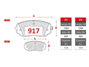 Pastillas de Freno Mazda CX9 2.5 2016 en adelante Delanteras GTX Gold Cerámicas