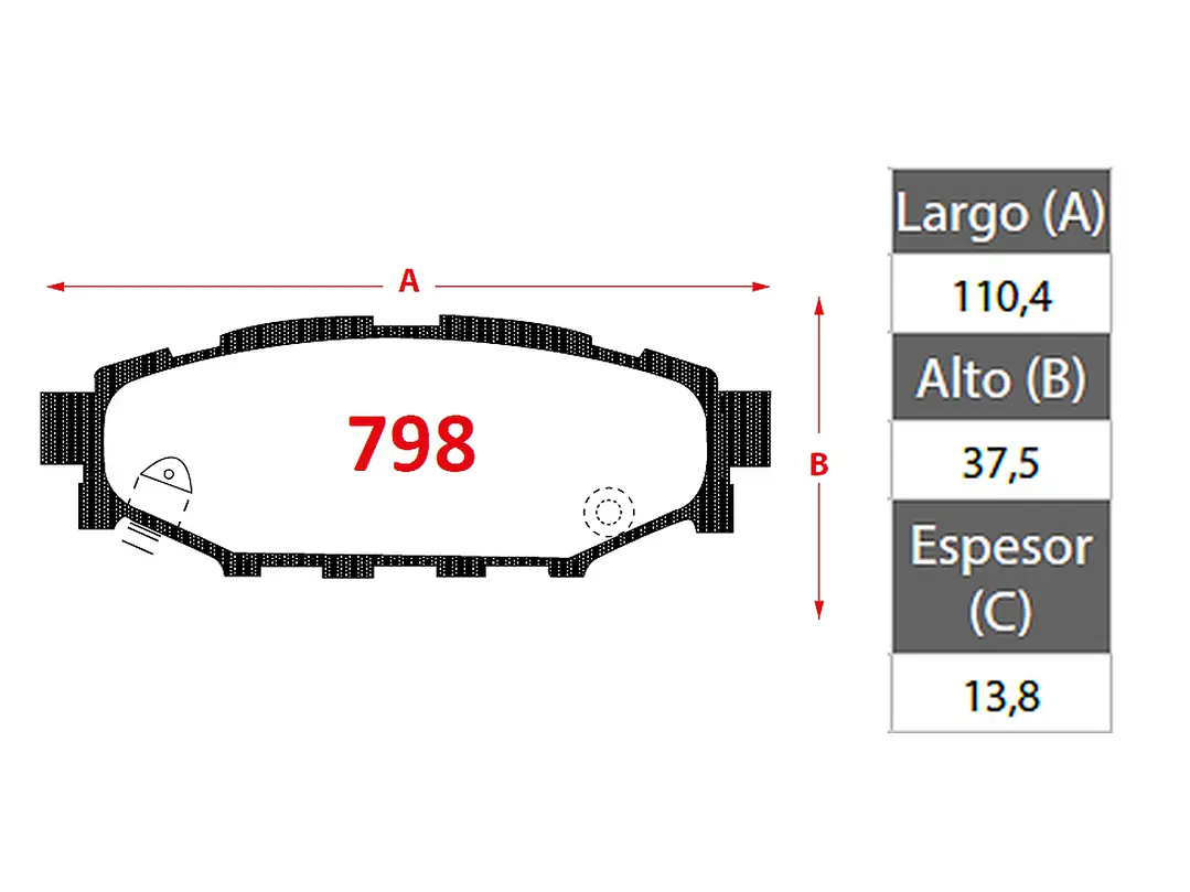 Pastillas de Freno Subaru Impreza SPORT 1.5 2008-2014 Traseras GTX Gold Cerámicas 2