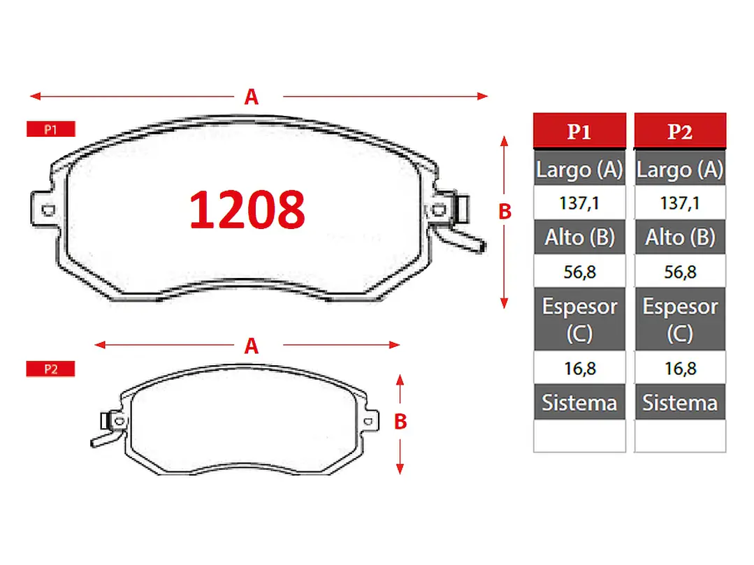 Pastillas de Freno Subaru Impreza 2.0 2011-2016 Delanteras GTX 2