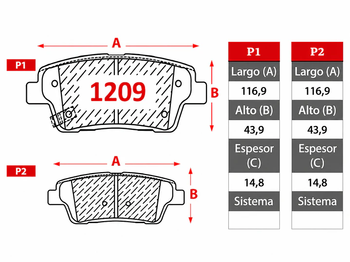 Pastillas de Freno Hyundai Genesis 2.0 2011-2014 Traseras GTX 2