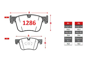 Pastillas de Freno Peugeot Rifter 1.6 BLUE HDI 2019 en adelante Delanteras GTX