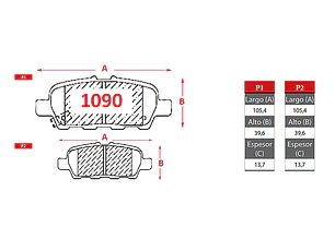 Pastillas de Freno Nissan Pathfinder 3.5 2012-2021 Traseras GTX