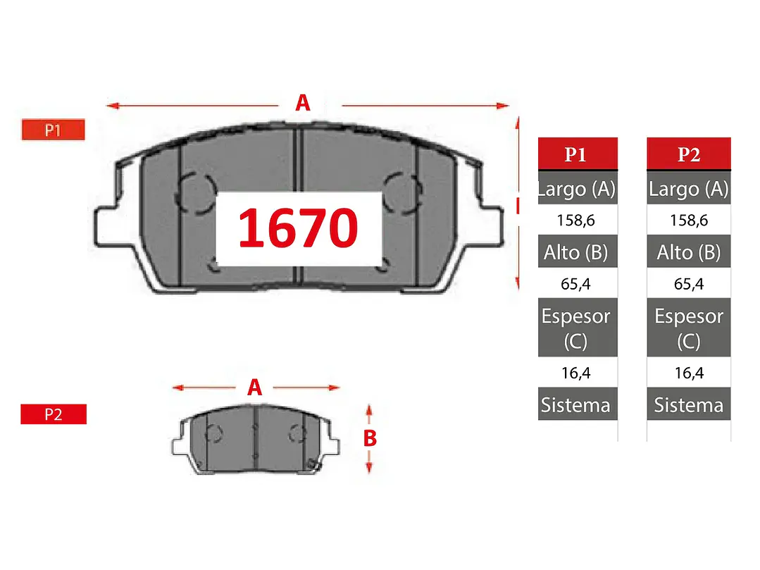 Pastillas de Freno Kia Telluride 3.8 2022 en adelante Delanteras GTX Gold Cerámicas 2