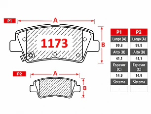 Pastillas de Freno Hyundai I40 2.0 2012-2014 Traseras GTX Gold Cerámicas