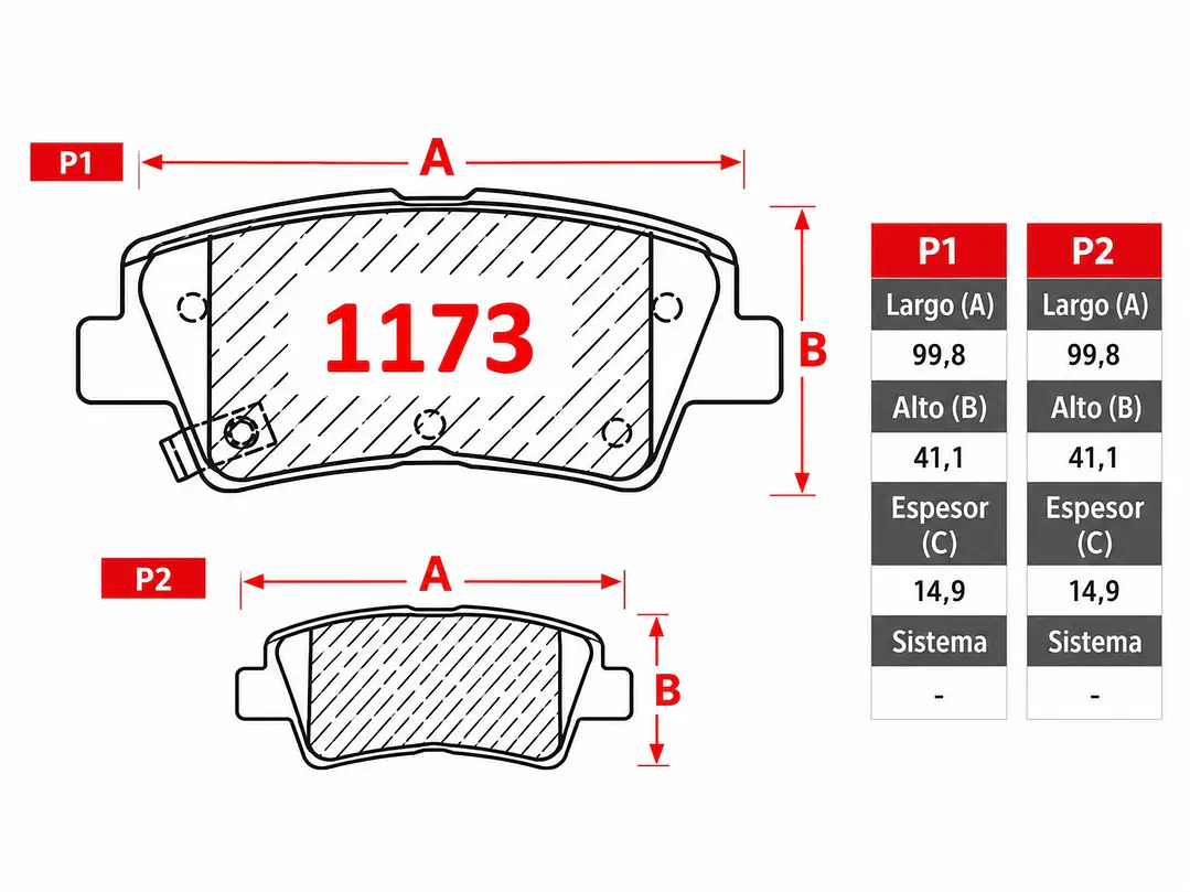 Pastillas de Freno Hyundai Sonata 2.4 2009-2009 Traseras GTX 2
