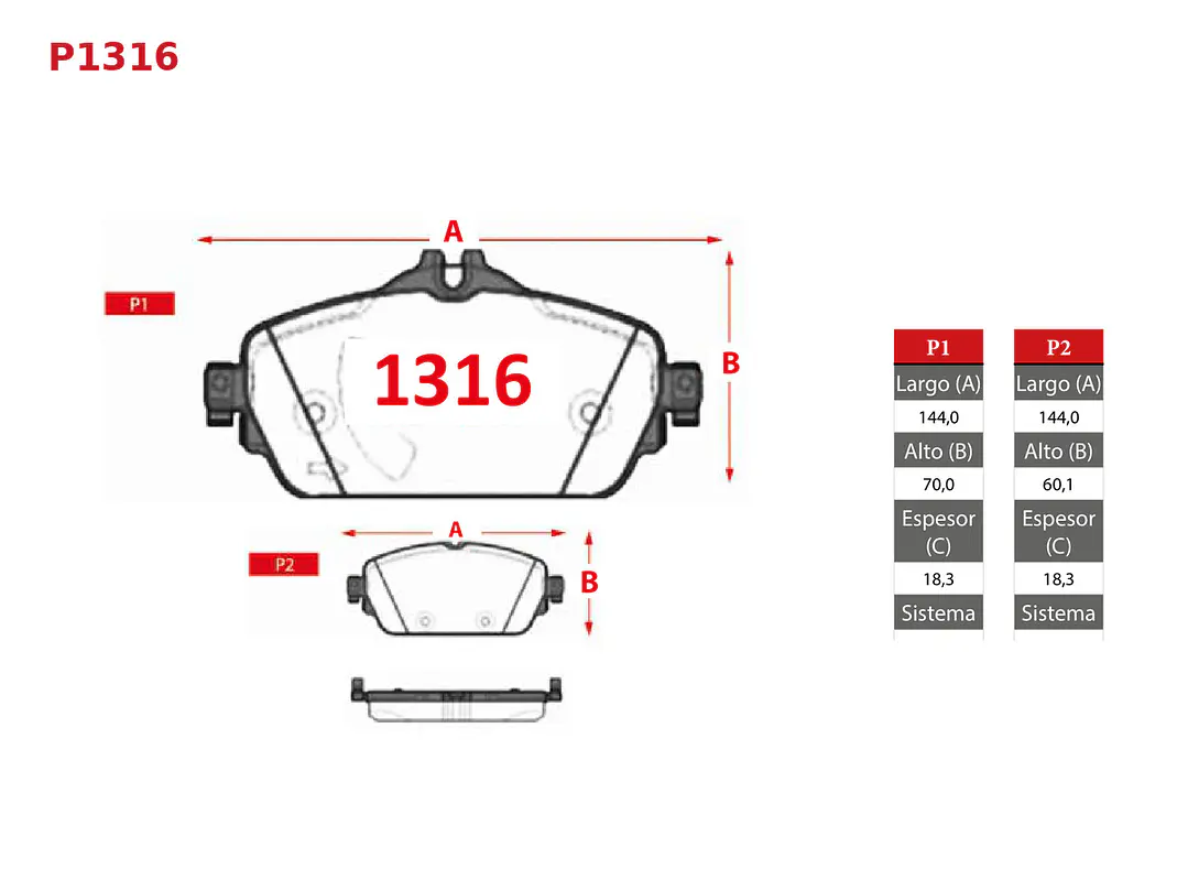 Pastillas de Freno Mercedes-Benz C200 2.0 2017-2020 Delanteras GTX Semi-metálicas 2