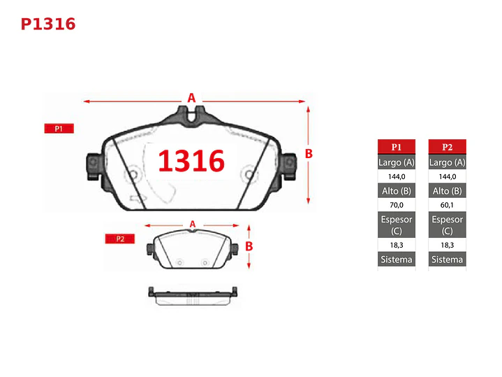 Pastillas de Freno Mercedes-Benz C200 2.0 2017-2020 Delanteras GTX Semi-metálicas 2