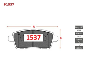 Pastillas de Freno Chery Tiggo 7 PRO 1.5 2022 en adelante Traseras GTX Gold Cerámicas
