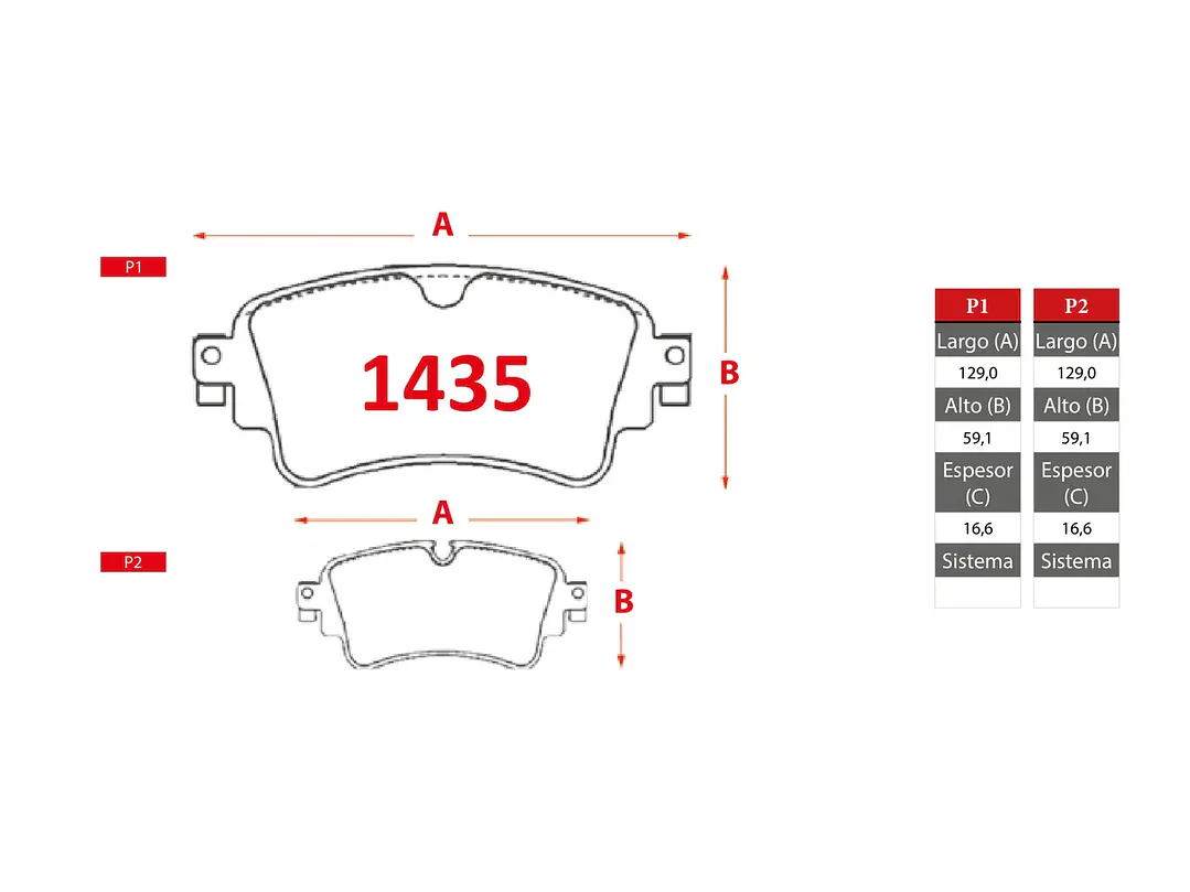Pastillas de Freno Audi A-5 2.0 TDI 2016 en adelante Traseras GTX Semi-metálicas 2