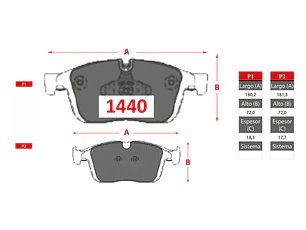 Pastillas de Freno Volvo XC60 II 2.0 T6 AWD 2017-2023 Delanteras GTX Gold Cerámicas