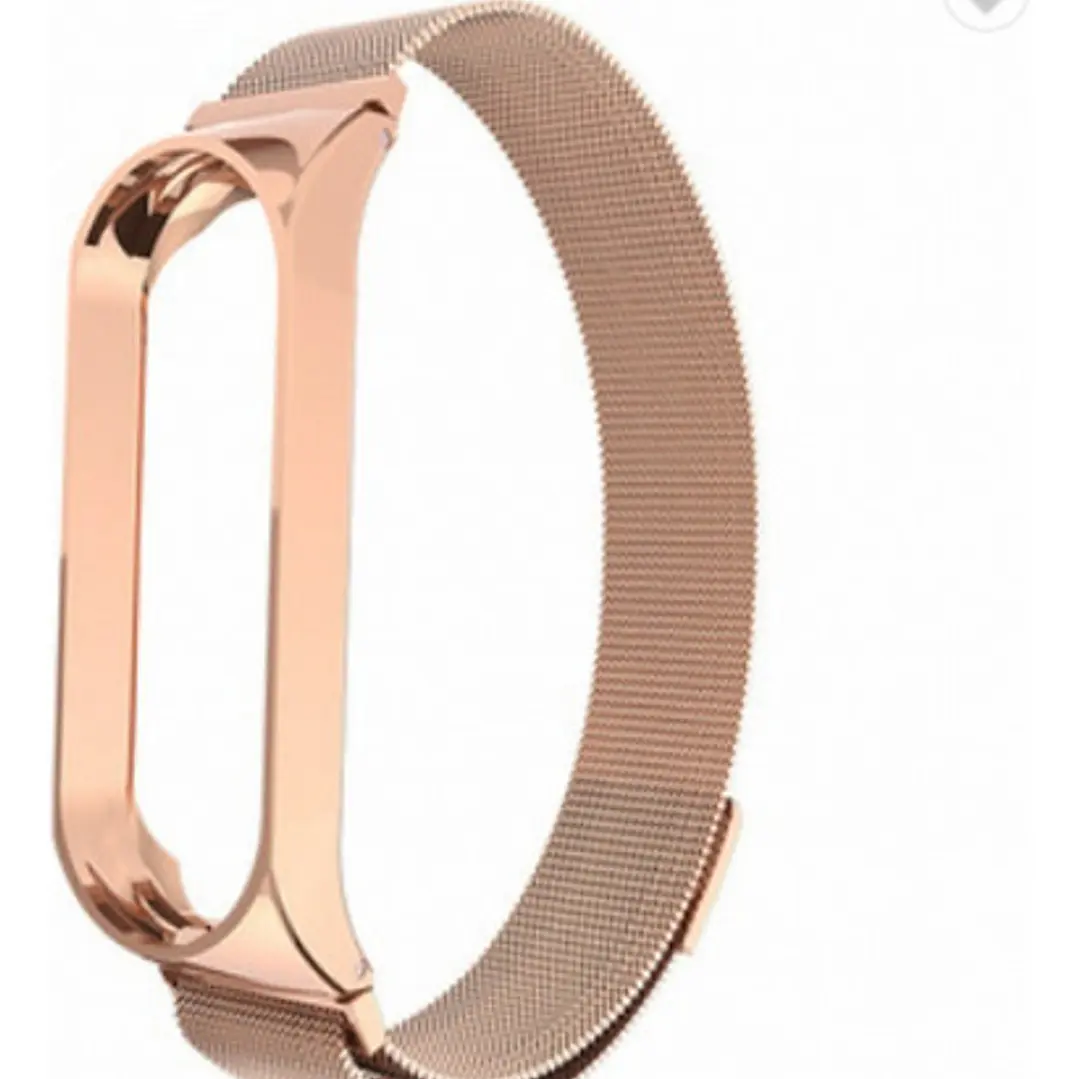 Correa Acero Inoxidable Xiaomi Mi Band 5 - Mi Band 6 Palo Rosa Brillante 1