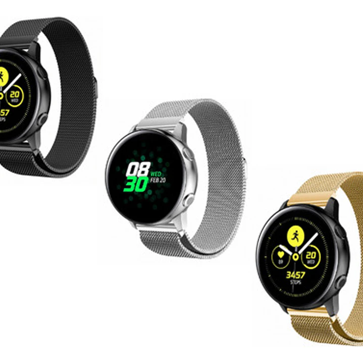 Correa Metálica Para Samsung Galaxy Watch 7 6 5 4 3  De 42mm Gold Rose 2 Cm 3