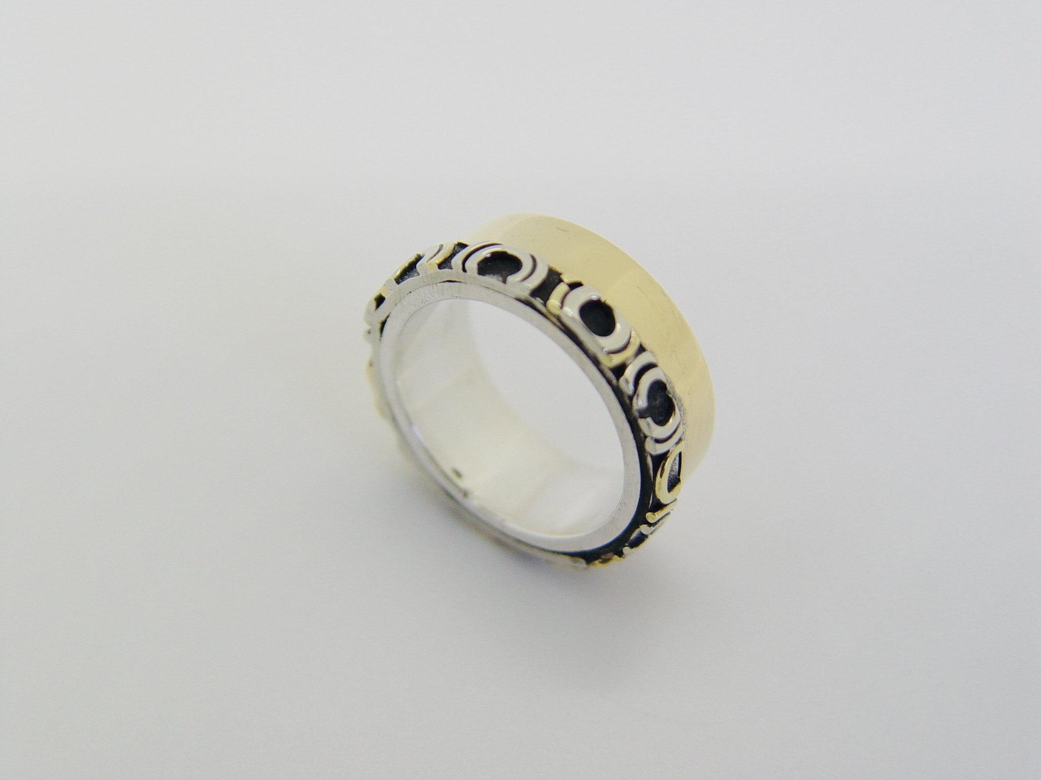Anillo casamiento, bronce y plata