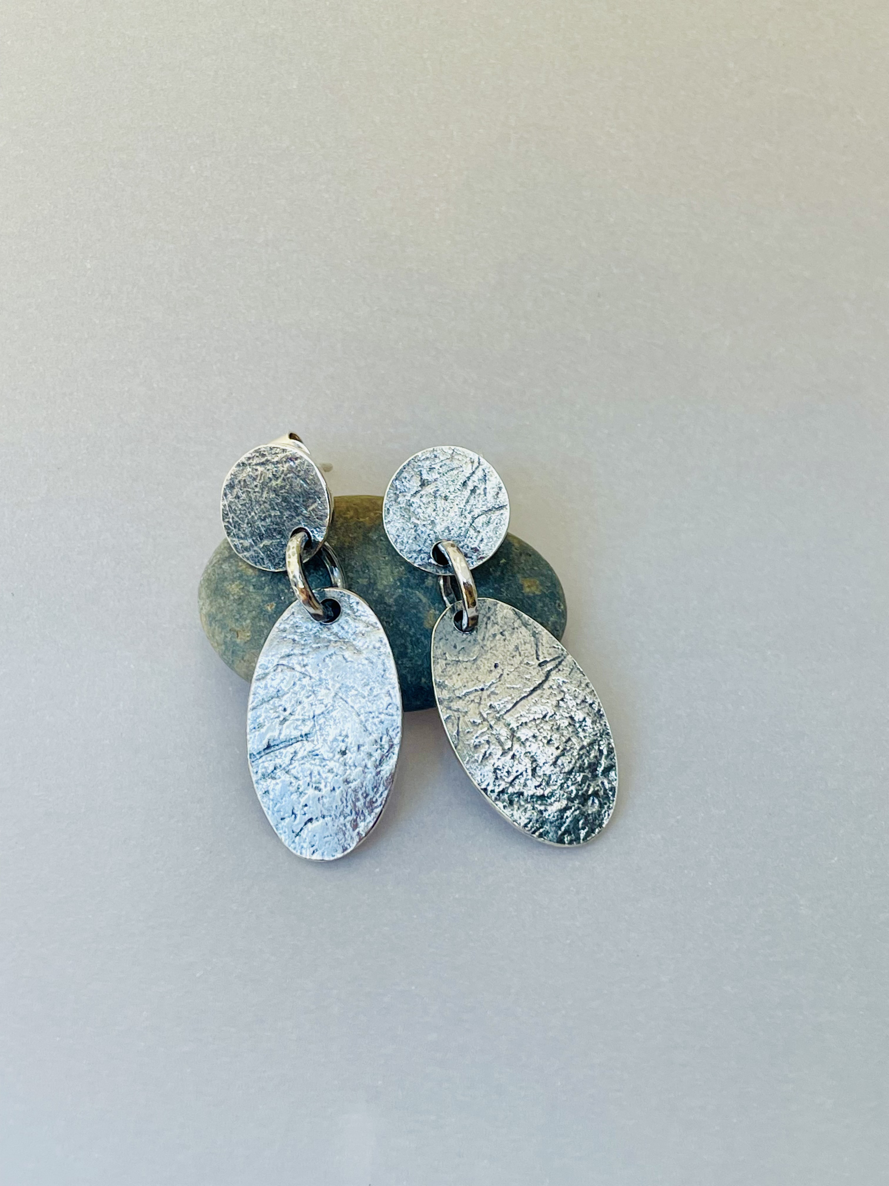 Aros Plata texturada envejecida