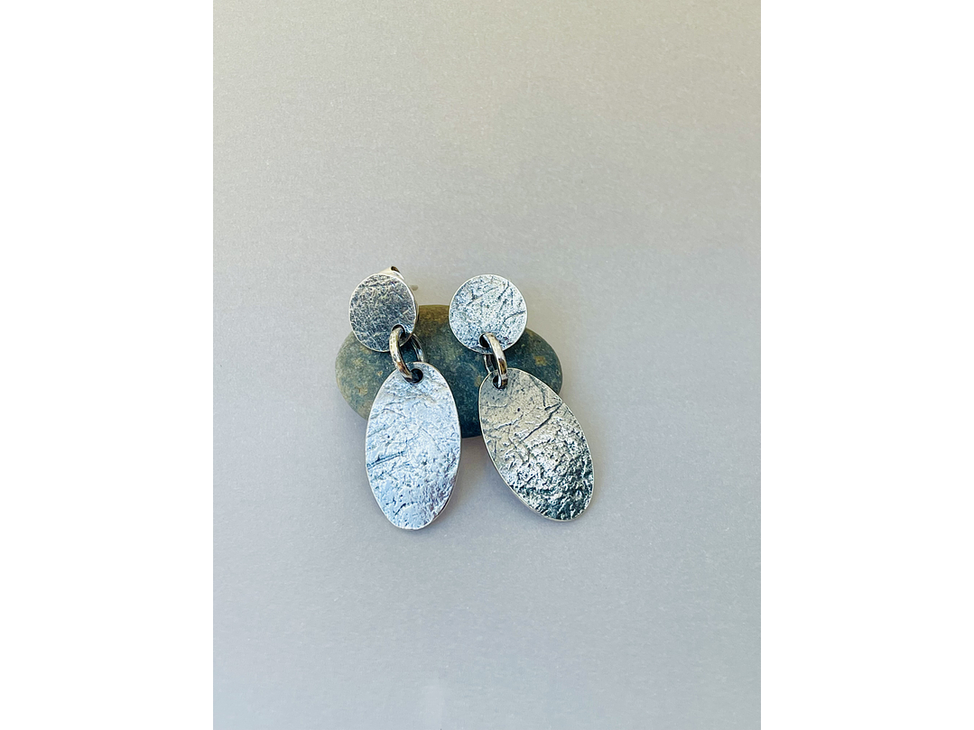 Aros Plata texturada envejecida 1