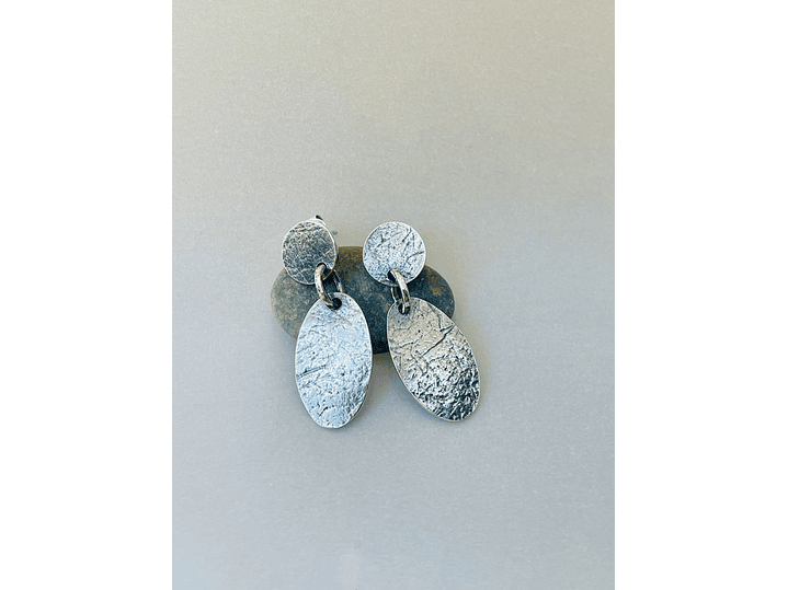 Aros Plata texturada envejecida 1