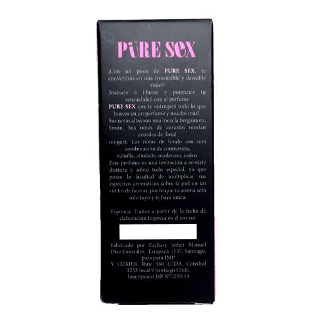 Perfume Con Feromonas Pure Sex Para Mujeres 30ml Para Atraer a Pareja Seducción Romance Deseo