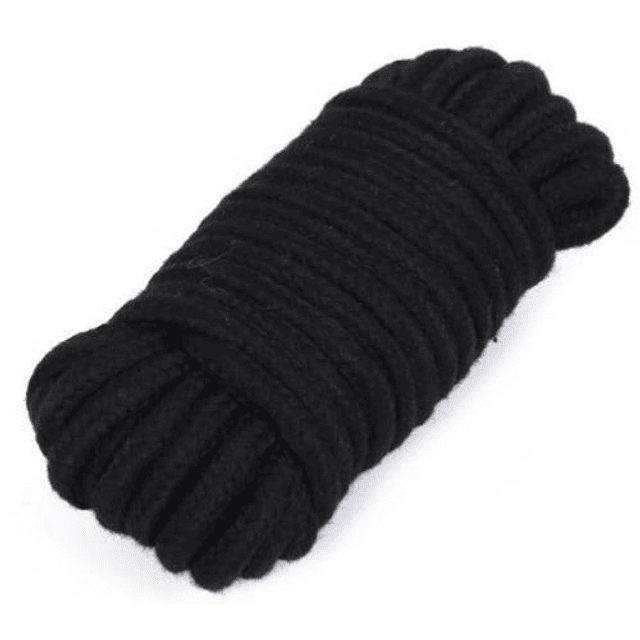 Cuerda soga negra 10 metros algodón bondage nudos shibari dominación