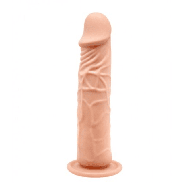 Dildo consolador 20cm con sopapo succión vaginal anal boca arnés sexual