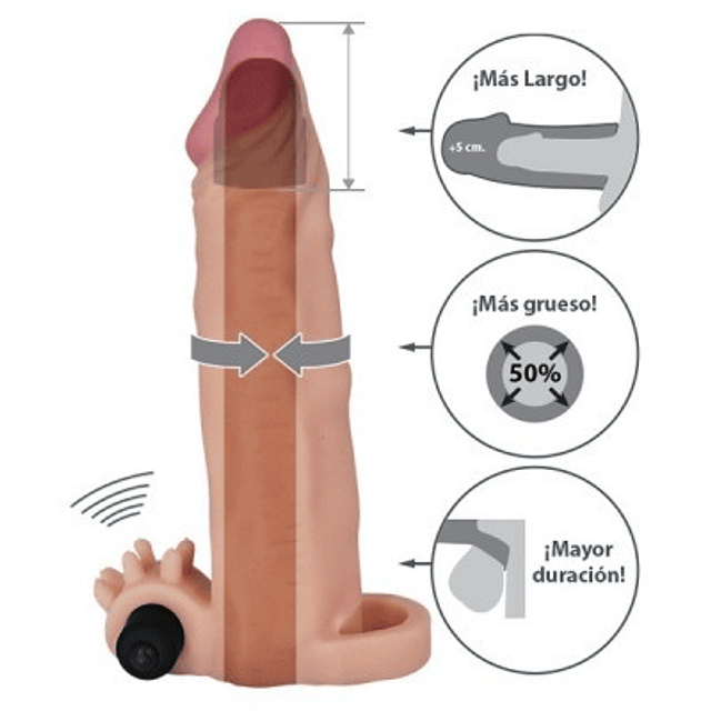 Funda X-tender con bala vibradora con textura pene grosor protesis