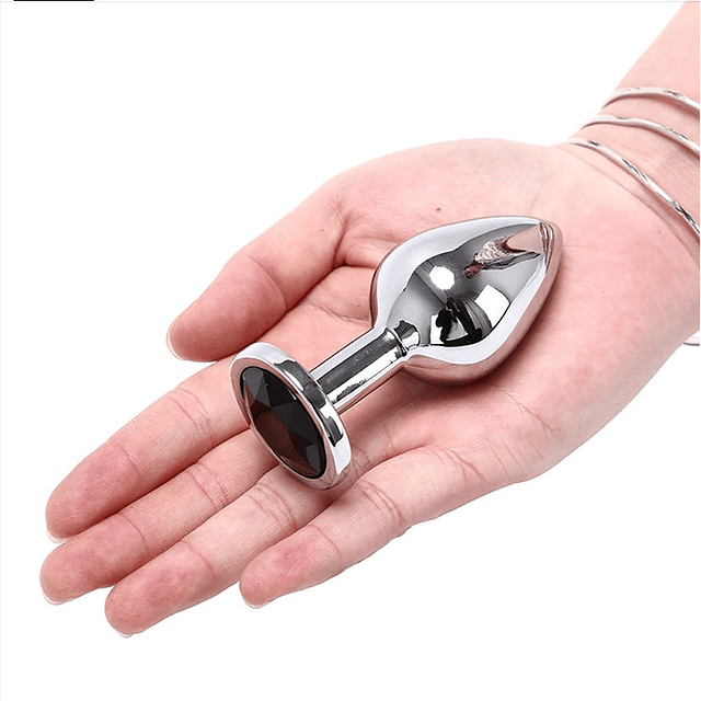 Plug anal metalico joya de 2.8cm talla s dilatador relajante menos dolor mas placer