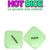 Dados Hot Dice fluorescentes acciones y partes del cuerpo previa al sexo seducción diversión juego de pareja grupos