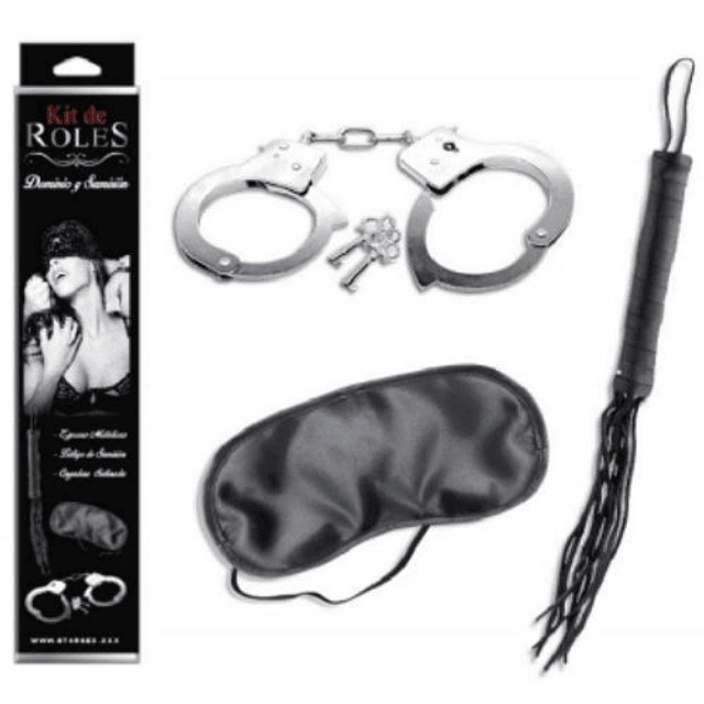 Kit de roles principiantes esposa antifaz latigo bdsm bondage dominación placer dolor