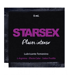 Lubricante femenino Starsex Placer Intenso 5ml frutilla excitante base agua y silicón sexo oral vaginal anal