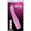 Vibrador Cristal Jelly 20cm vaginal con aros punto g mujer motor en la punta