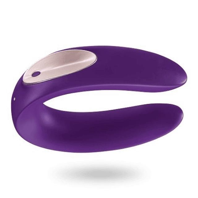 Vibrador Satisfyer Double Plus Partner violeta USB magnético doble motor clitoris vaginal punto g pene