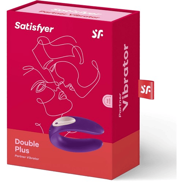 Vibrador Satisfyer Double Plus Partner violeta USB magnético doble motor clitoris vaginal punto g pene